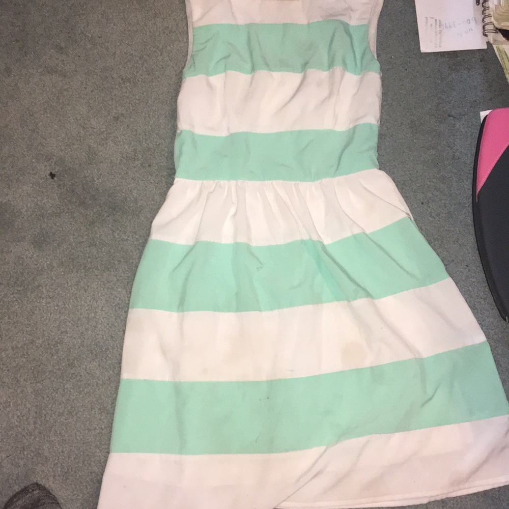 Green and White Dress
